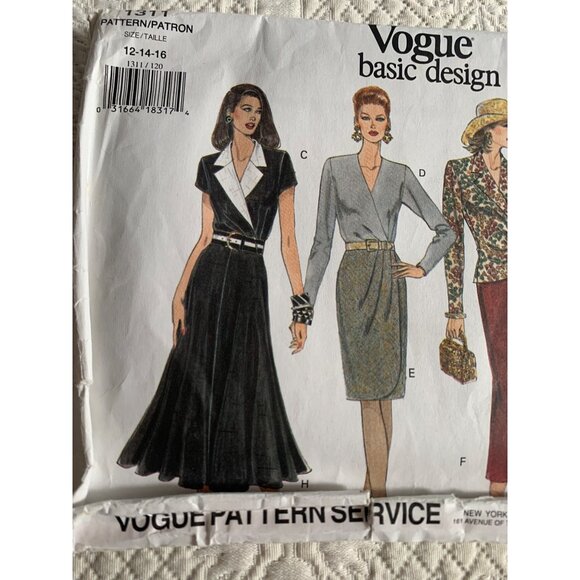 Vogue Misses Top Skirt Sewing Pattern 1311 Sz 12 - 16 - Uncut - Picture 2 of 9